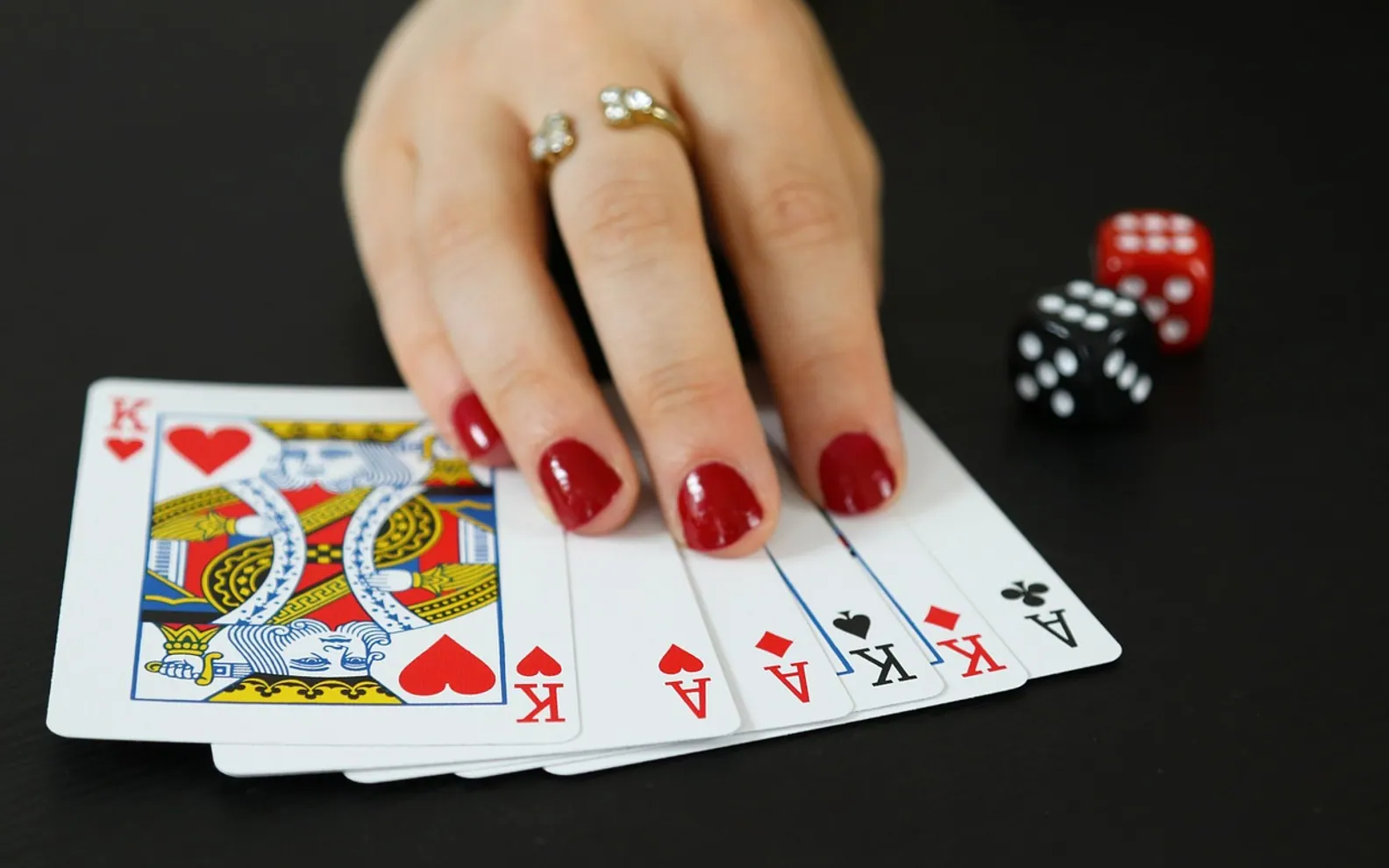 Card game, happiness and playing cards
