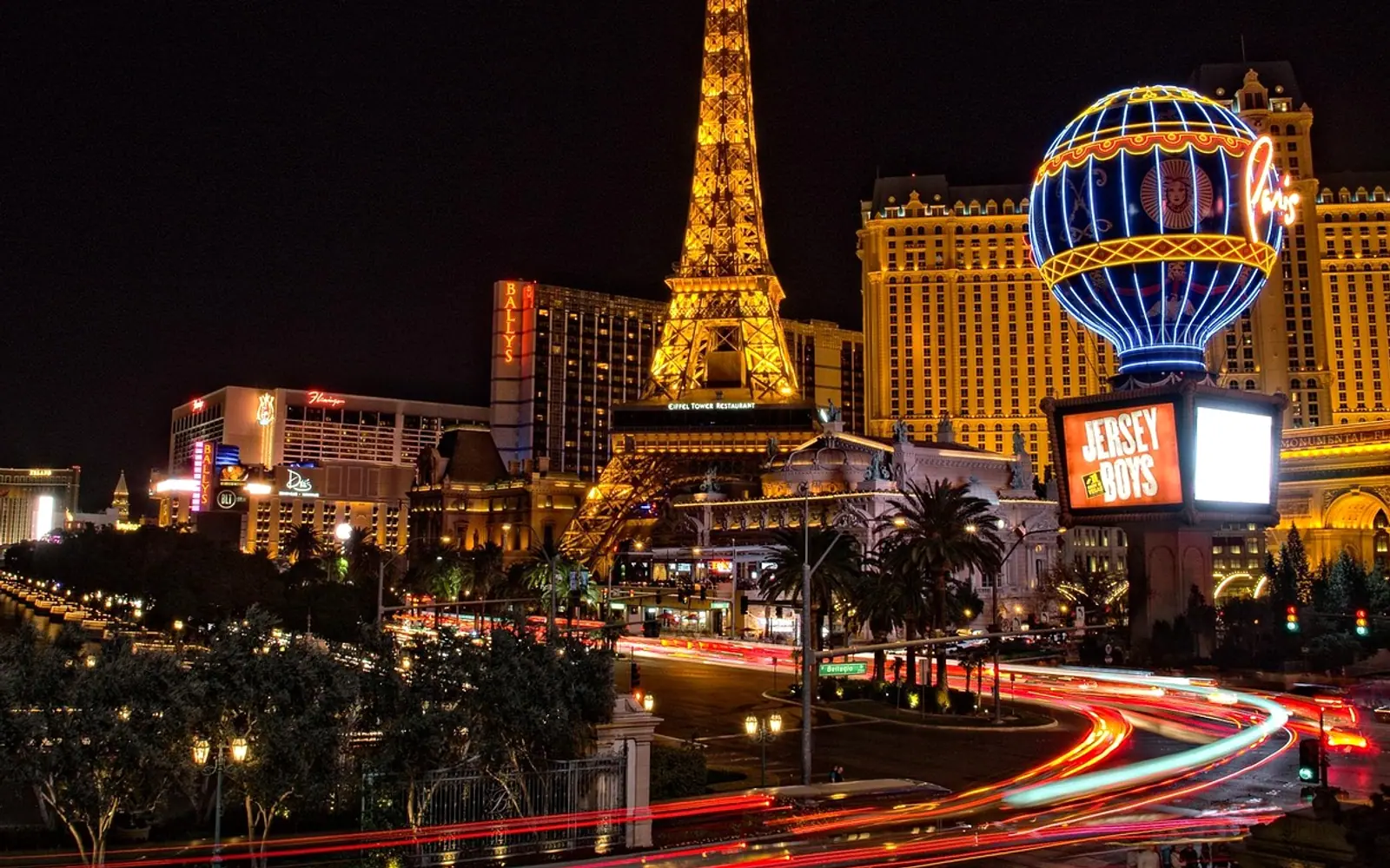 Las vegas, eiffel tower and buildings
